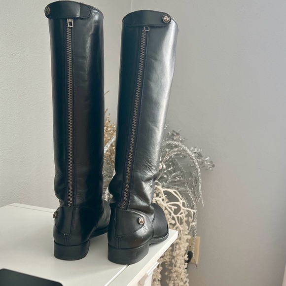 Frye Melissa Button Back Zip Black leather boots women size 6.5 - Picture 2 of 10